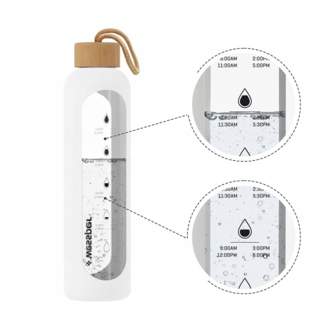 Butelka bidon szklany na wodę napoje Wessper 0,5l 500ml + pokrowiec silikon