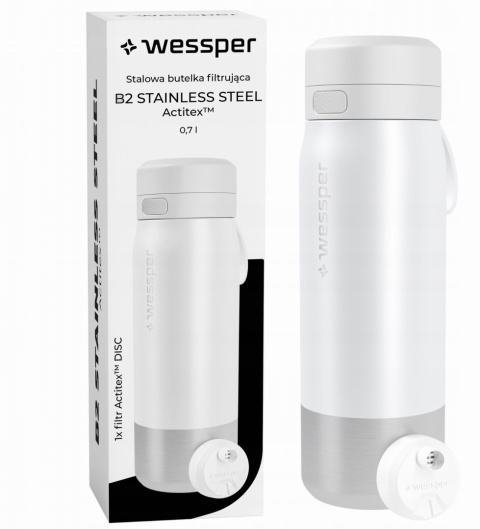Butelka filtrująca stalowa bidon na wodę z filtrem WESSPER B2 ACTITEX 700ml