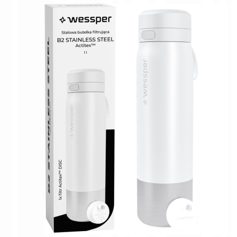 Butelka filtrująca stalowa bidon na wodę z filtrem WESSPER B2 ACTITEX 700ml