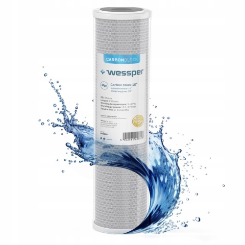 Filtr węglowy wstępny 10" wkład filtrujący 5 mikronów PP5 Wessper