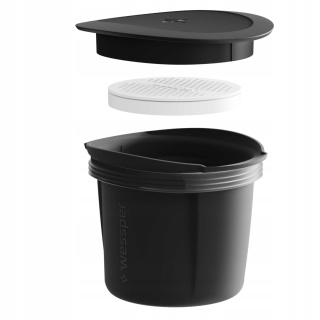 Karafka filtrująca Wessper K1 BOROSILICATE z filtrem Actitex CZARNA