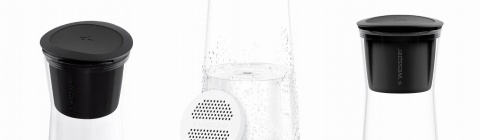 Karafka filtrująca Wessper K1 BOROSILICATE z filtrem Actitex CZARNA