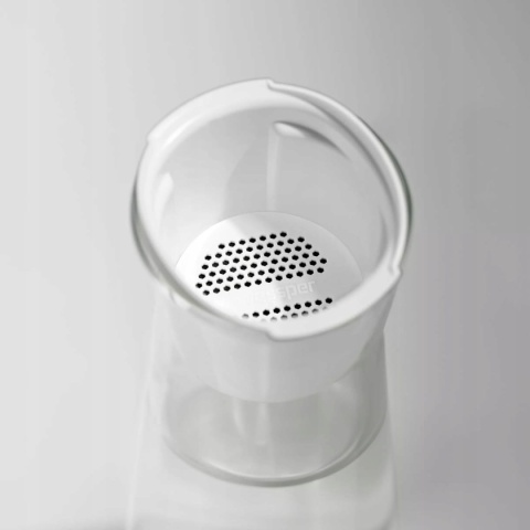 Karafka filtrująca Wessper K1 BOROSILICATE z filtrem Actitex BIAŁA
