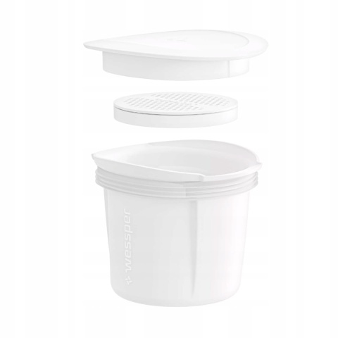 Karafka filtrująca Wessper K1 BOROSILICATE z filtrem Actitex BIAŁA