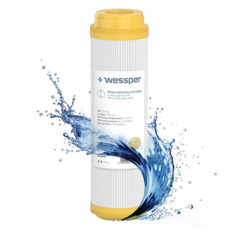 Wessper filtr wstępny do wody zmiękczający 10" wkład z żywicą