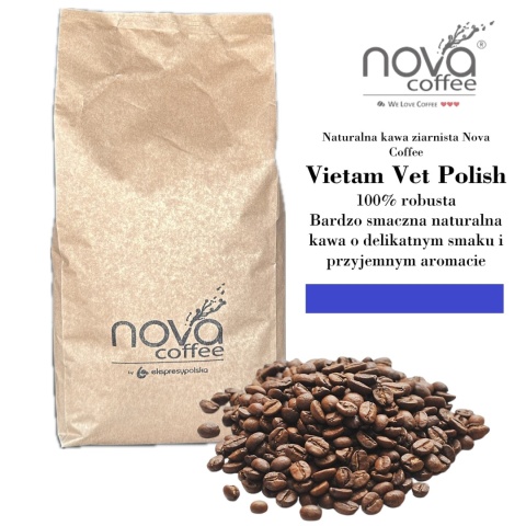 NATURALNA KAWA ZIARNISTA nova COFFEE Vietnam Vet Polish 100% Robusta