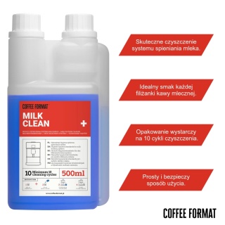 Płyn do czyszczenia spieniacza MILK CLEAN+ 500ml Coffee Format