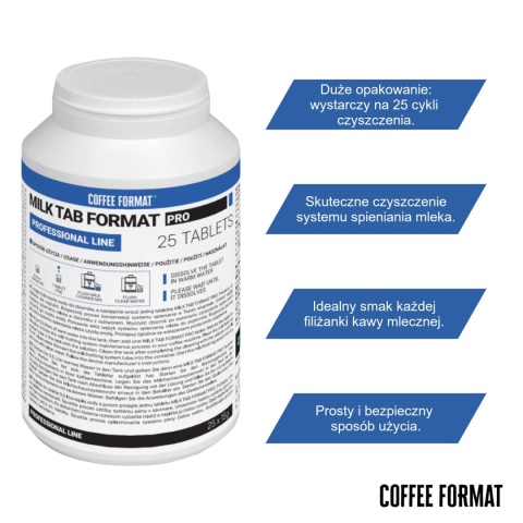 Tabletki do czyszczenia ekspresu MILK TAB FORMAT PRO 25x15g Coffee Format