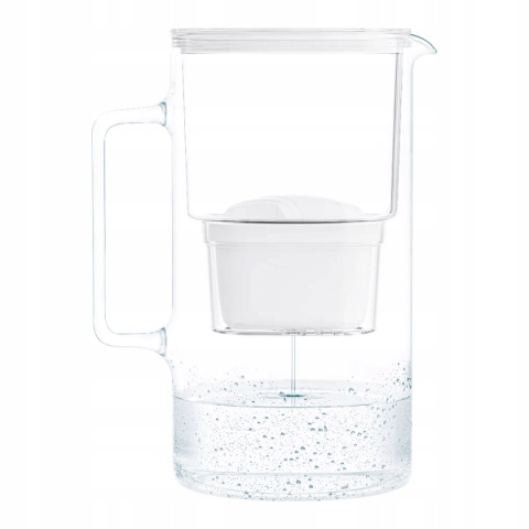 Dzbanek filtrujący wodę szklany Wessper Aquamax D2 z licznikiem 3 l Biały