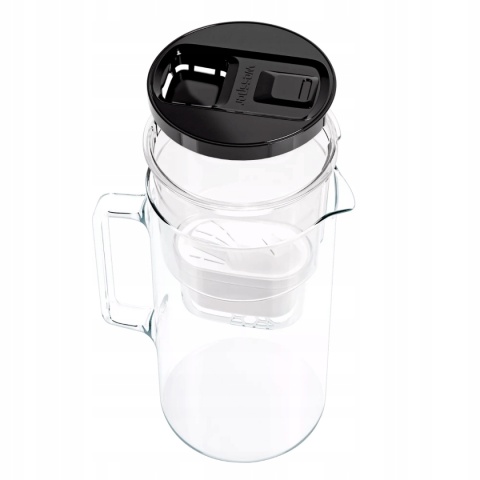 Dzbanek filtrujący wodę szklany Wessper Aquamax D2 z licznikiem 3 l Czarny