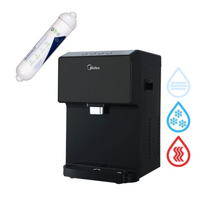 Midea JS1844T BLACK Nablatowy dystrybutor wody z filtrem AQS Watersafe 2.5