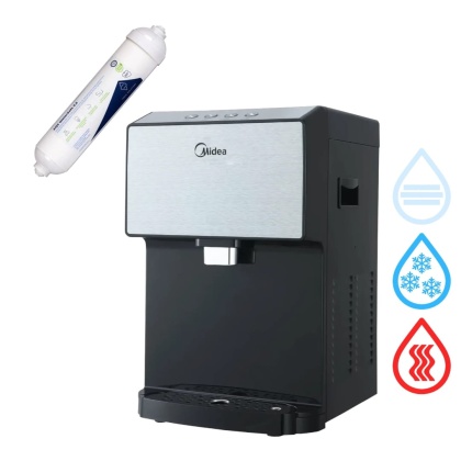 Midea JS1844T SILVER Nablatowy dystrybutor wody z filtrem AQS Watersafe 2.5
