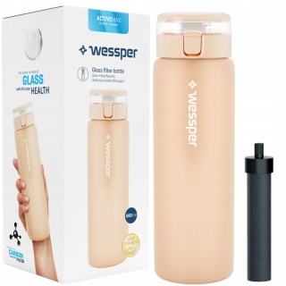 Bidon Butelka filtrująca Wessper ActiveMax Clarti 0,68l Beż MAT+ 1x Filtr
