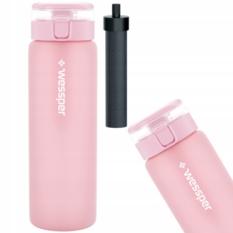 Bidon Butelka filtrująca Wessper ActiveMax Clarti 0,68l Róż MAT+ 1x Filtr