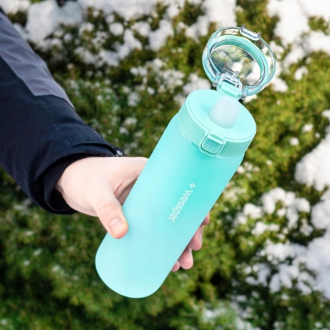 Butelka Filtrująca Szklana Wessper ActiveMax 0,68l miętowa mat + 1x Filtr wody