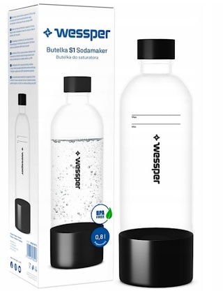 Butelka na wodę do saturatora Wessper Sodamaker S1 800 ml - BPA FREE Czarny