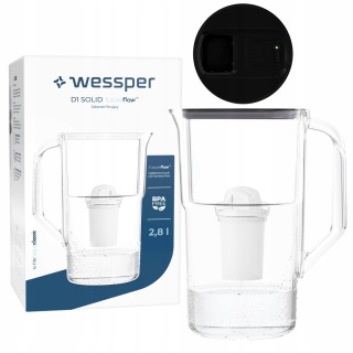 Dzbanek filtrujący z licznikiem LED Wessper D1 SOLID aquaclassic + 1x Filtr