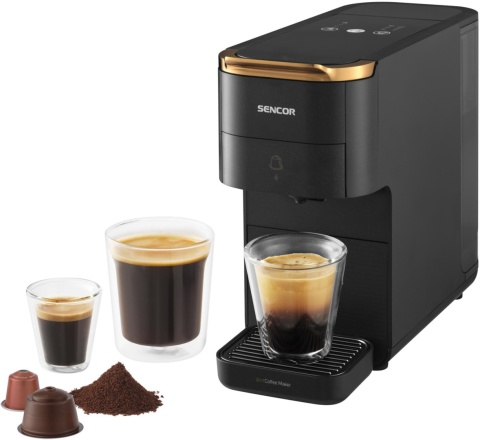 Ekspres na kapsułki SCC 1000BK Sencor CZARNY ze złotym