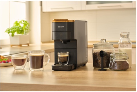 Ekspres na kapsułki SCC 1000BK Sencor CZARNY ze złotym