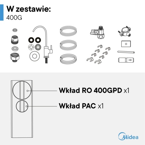 Filtr odwróconej osmozy Midea MRO2489C-400G osmoza