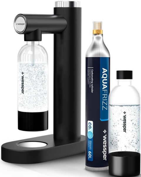 Saturator Wessper S1 Sodamaker + 1 butelka 0,8l + Cylinder CO2 Czarny