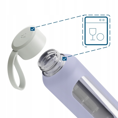 Szklana butelka na wodę 0,5l Lavender Wessper B1 Nowy Styl