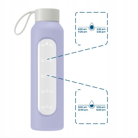 Szklana butelka na wodę 0,5l Lavender Wessper B1 Nowy Styl