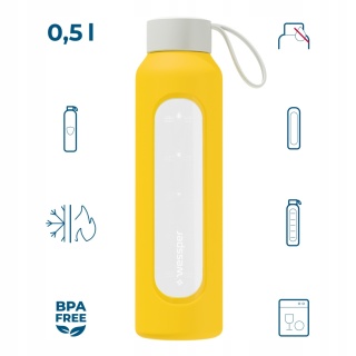 Szklana butelka na wodę 0,5l Wessper Sun B1 Nowy Styl
