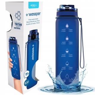 Bidon sportowy Wessper 0,5 l - butelka na wodę Tritan, motywacyjna