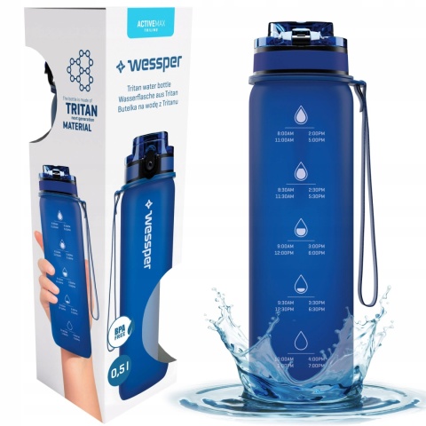 Bidon sportowy Wessper 0,5 l - butelka na wodę Tritan, motywacyjna