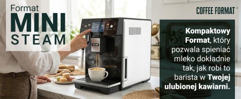 Coffe Format MINI WHITE Automatyczny ekspres z dyszą spieniającą
