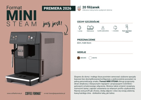 Coffe Format MINI BROWN Automatyczny ekspres z dyszą spieniającą