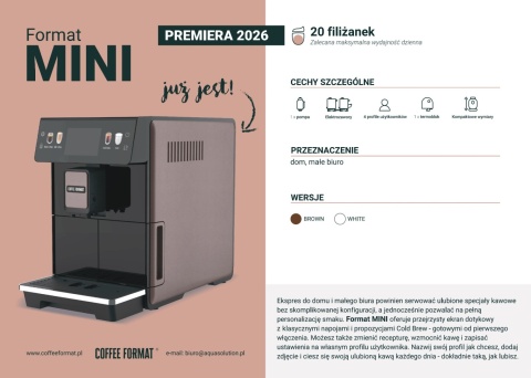 Coffe Format MINI WHITE Automatyczny ekspres ze spieniaczem automatycznym