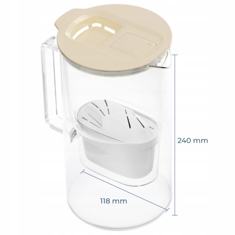 Dzbanek filtrujący szklany 2 L Wessper D4 MINI futureflow