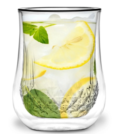Komplet 2 szklanek 300ml z podwójną ścianką Diamante Vialli Design