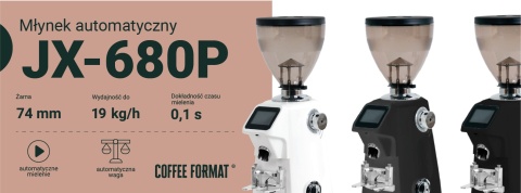 Młynek JX-680P WHITE | Coffee Format - żarna 74 mm, profesjonalny