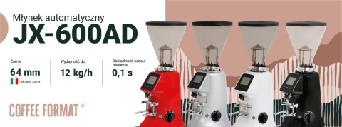 Młynek JX-600AD WHITE | Coffee Format - żarna 64 mm, profesjonalny