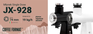 Młynek single-dose JX-928 BLACK | Coffee Format - żarna 74 mm, profesjonalny