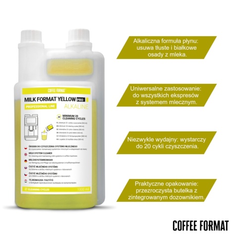 Płyn do czyszczenia spieniacza MILK YELLOW PRO 1L Coffee Format