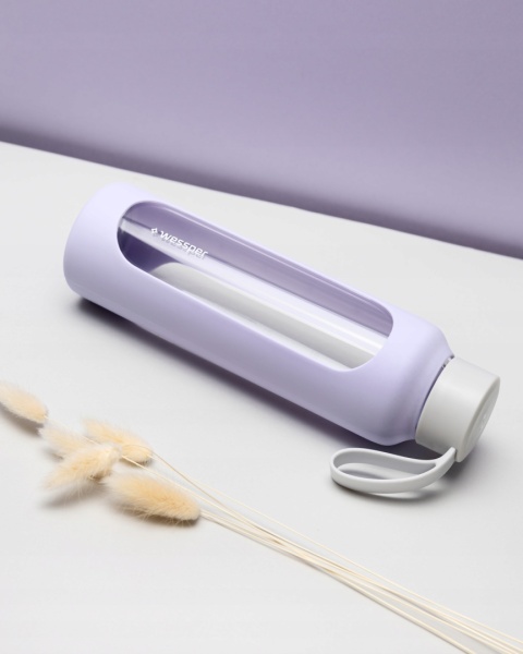 Szklana butelka na wodę 0,5l Lavender Wessper B1 Nowy Styl