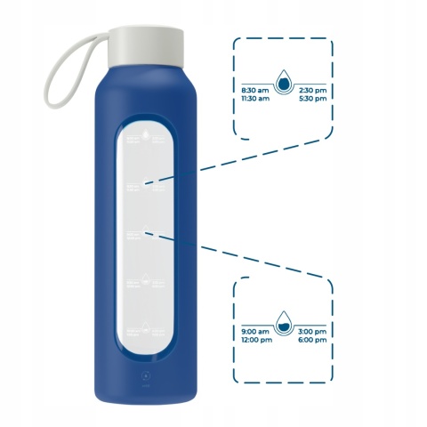 Szklana butelka na wodę 0,5l Navy blue Wessper B1 Nowy Styl