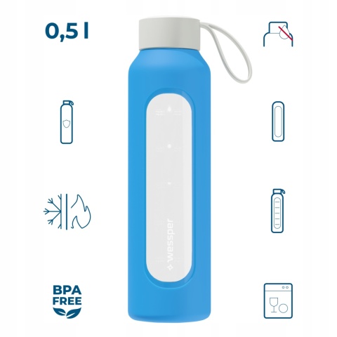 Szklana butelka na wodę 0,5l Ocean Wessper B1 Nowy Styl