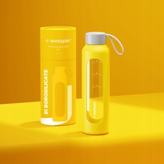 Szklana butelka na wodę 0,5l Wessper Sun B1 Nowy Styl
