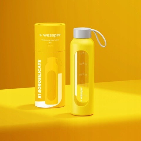 Szklana butelka na wodę 0,5l Wessper Sun B1 Nowy Styl