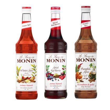 Warm Up mini set MONIN; Winter Spice, Spiced Red Berries, Pumpkin Spice 3x50ml