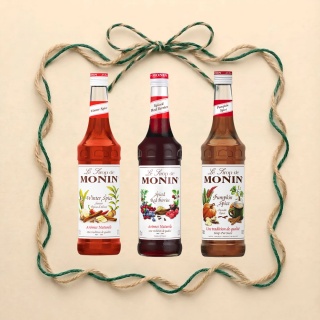 Warm Up mini set MONIN; Winter Spice, Spiced Red Berries, Pumpkin Spice 3x50ml