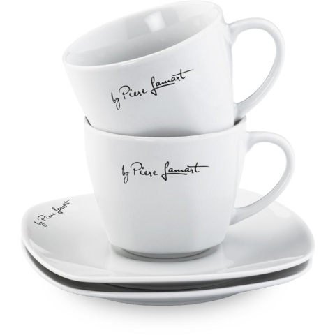 Filiżanki 190ml z podstawką Lamart DINE LT9016 Porcelanowe