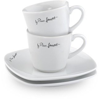Filiżanki 90ml z podstawką Lamart DINE LT9017 Porcelanowe