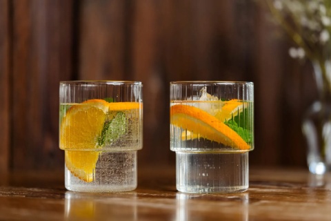 Komplet 2 szklanek 350ml ryflowanych Livio Vialli Design