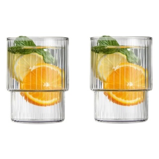 Komplet 2 szklanek 350ml ryflowanych Livio Vialli Design